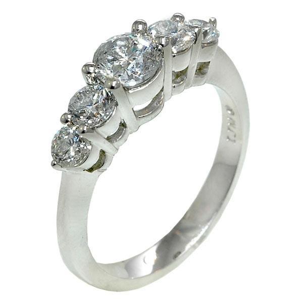Diamond 5 Stones Ring Size 7 (Re-Size Available) Engagement Ring