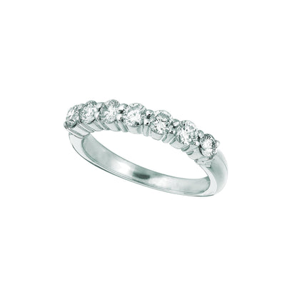 Diamond 7 Stones Eternity Band Ring 1 Carats 14K White Half Eternity Band