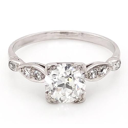 Diamond Accent Engagement Ring  Prong Setting Women Jewelry New Solitaire Ring with Accents