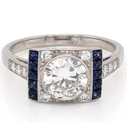 Diamond Accent Ring Ceylon Sapphire 2.10 Carats Jewelry New