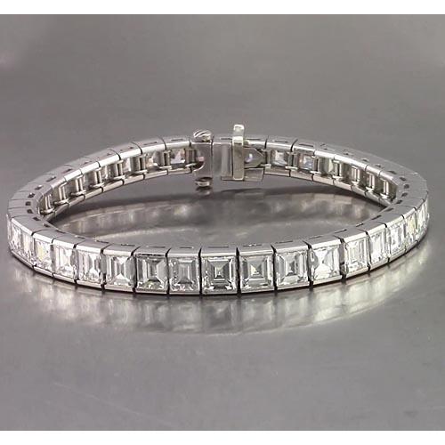 Diamond Asscher Cut Tennis Bracelet 26.65 Carats White Gold Jewelry New Tennis Bracelet