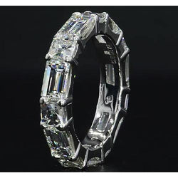 Diamond Band Wedding Ring 6.30 Carats White Gold 14K Jewelry
