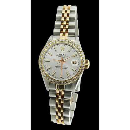 Diamond Bezel Lady Rolex Datejust Watch Two Tone Jubilee Bracelet Rolex