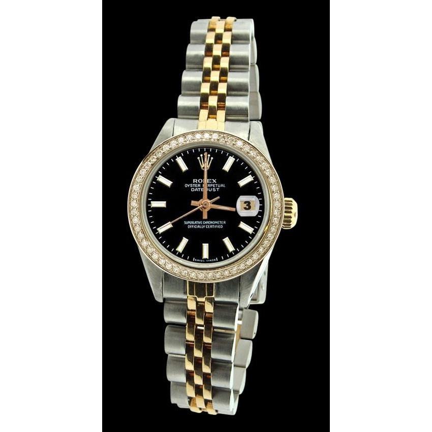 Diamond Bezel Rolex Datejust Lady Watch Dial Jubilee Ss & Gold Rolex