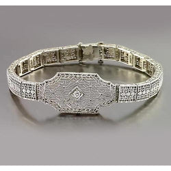 Real  Diamond Bracelet 0.30 Carats White Gold 14K Jewelry New