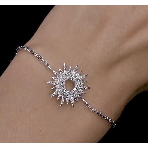 Diamond Bracelet 12 Carats Women White Gold Sunburst Jewelry New Tennis Bracelet