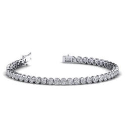 Real  Diamond Bracelet Round Solid 5 Carats White Gold