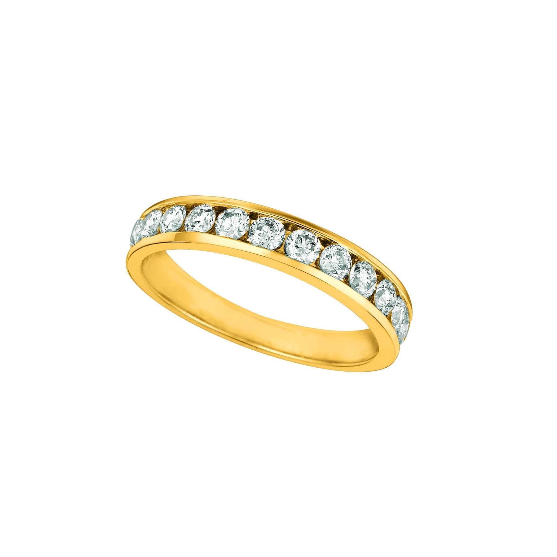 Diamond Channel Eternity Band 0.75 Carats 14K Yellow Eternity Band