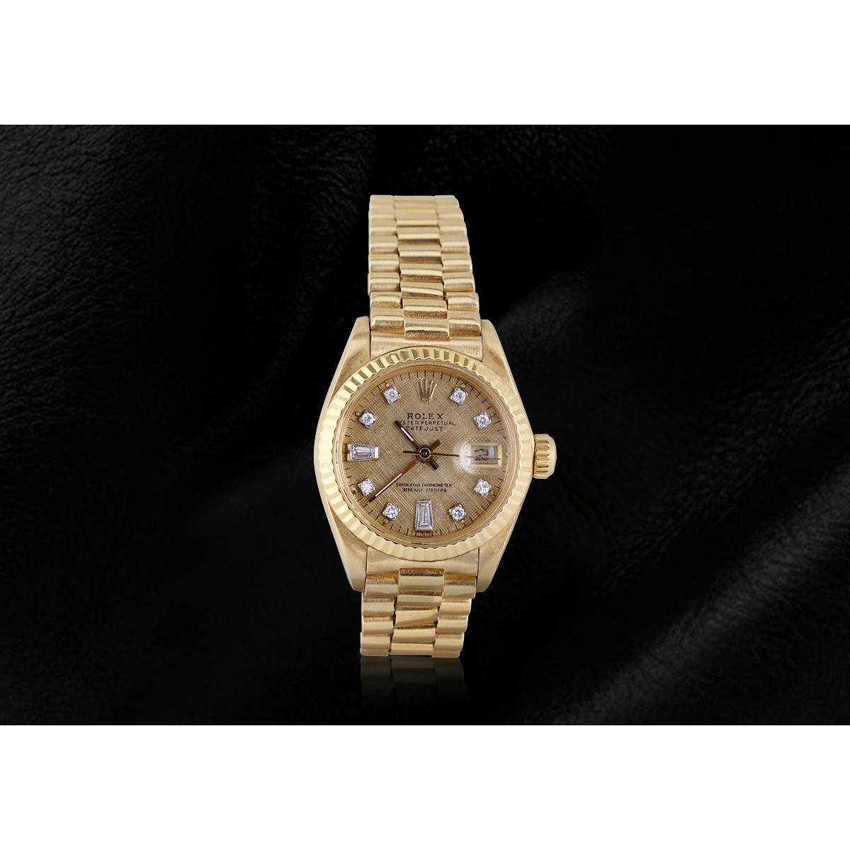 Diamond Dial Rolex Presidential Gold Watch Champagne Brushed Dial Rolex