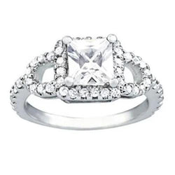 Natural  Diamond Engagement Fancy Halo Ring White Gold 1.50 Cts.