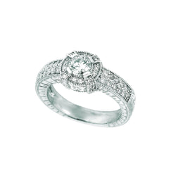 Real  Diamond Engagement Fancy Ring 1 Carats 14K White Gold