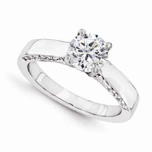 New Elegant Design Solitaire Ring with Accents White Gold Diamond
