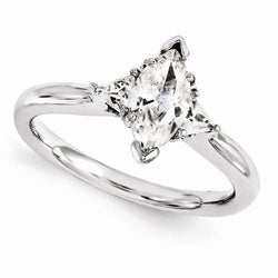 Three Stone Diamond Engagement Ring 1.30 Carats 14K White Gold