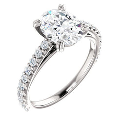 Diamond Engagement Ring 2.60 Carats Claw Prong Setting White Gold