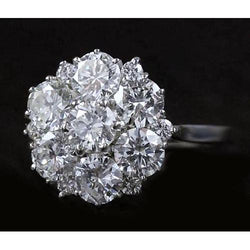 Real  Diamond Engagement Ring 3.80 Carats Antique Style Women Jewelry