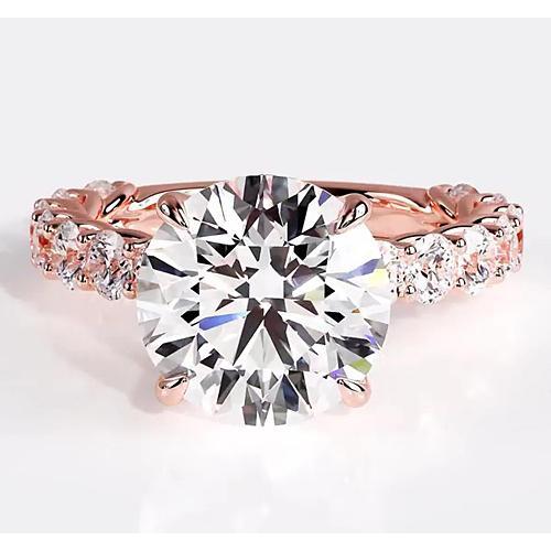 DiamoUnique Solitaire Ring with Accents White Gold Diamond