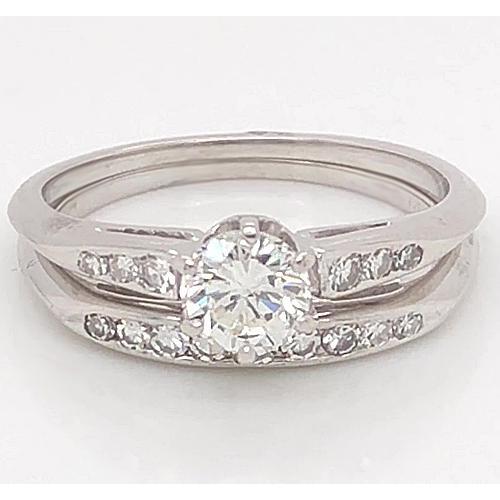 Diamond Engagement Ring Set 1.75 Carats Women 6 Prong Setting White Gold Jewelry 14K Engagement Ring Set