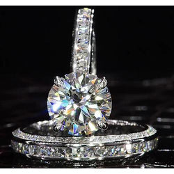 Diamond Engagement Ring Set 6 Carats Ladies Jewelry New
