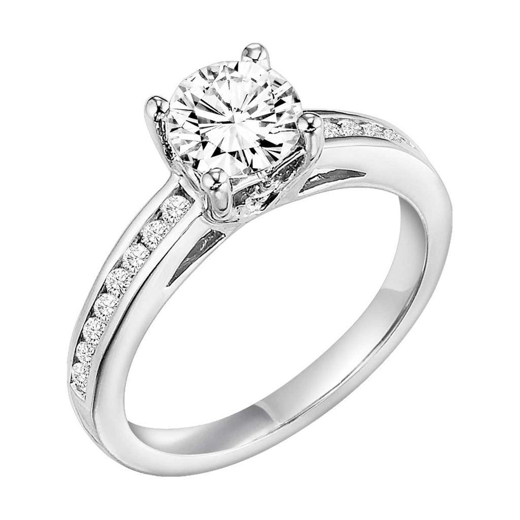 New  Jewelry Sparkling Unique Solitaire Ring with Accents White Gold Diamond 