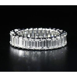 Emerald Natural Earth Mined Diamond Eternity Band 5.20 Carats Jewelry New