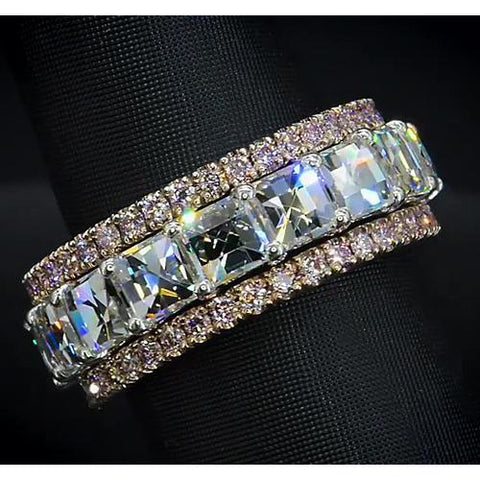 Diamond Eternity Wedding Band 10 Carats Asscher Diamonds Women Jewelry Eternity Band