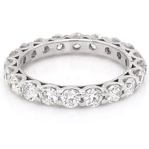 Diamond Eternity Wedding Band 3 Carats U Scallop Setting White Gold Women Jewelry Eternity Band