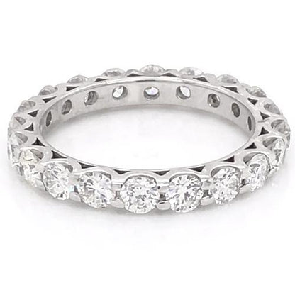 Diamond Eternity Wedding Band 3 Carats U Scallop Setting White Gold Women Jewelry Eternity Band