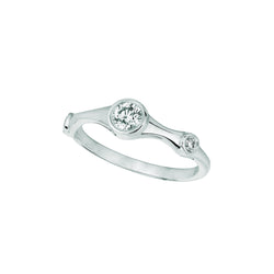Diamond Fancy Ring 0.31 Carats 14K White Half Eternity Band