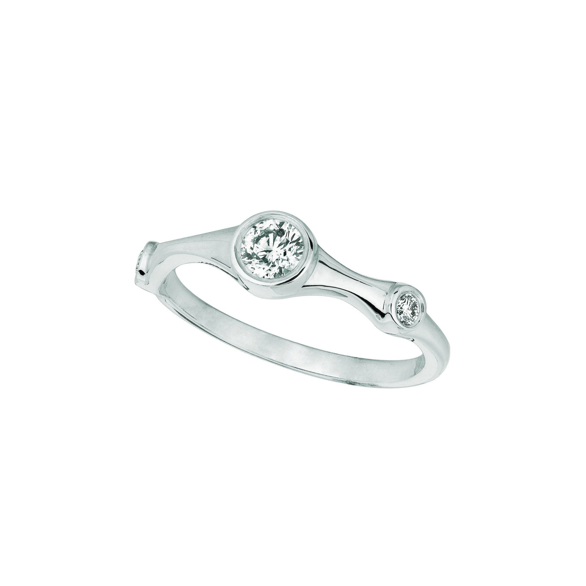 Diamond Fancy Ring 0.31 Carats 14K White Ring