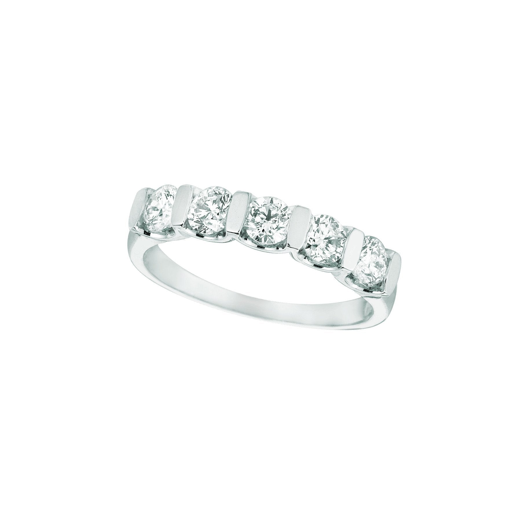 Diamond Half Eternity Band Ring 1 Carats 14K White Half Eternity Band