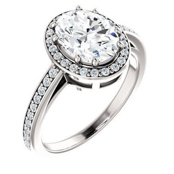 Diamond Halo Ring 3.70 Carats Oval Women Jewelry