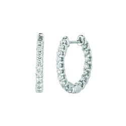 Diamond Hoop Earrings 0.82 Carats 14K White
