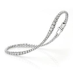 Real  Diamond Ladies Tennis Bracelet White Gold 14K Brilliant Cut 5 Ct