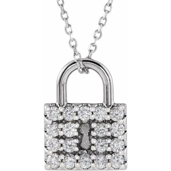 Diamond Lock Pendant 0.90 Carats F Vs1 Jewelry Pendant