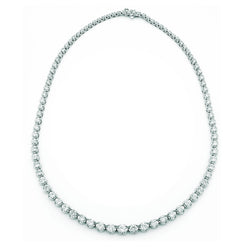 Diamond Tennis Necklace 10.35 Carats 14K White Gold Women Jewelry