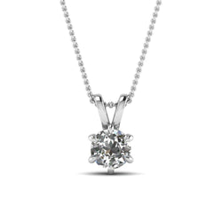 Diamond Necklace Pendant 1.50 Carats White Gold 14K Claw Prong Set New