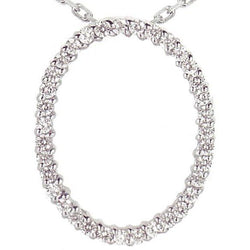 Diamond Oval Shape Women Pendant 2.70 Carats White Gold Necklace