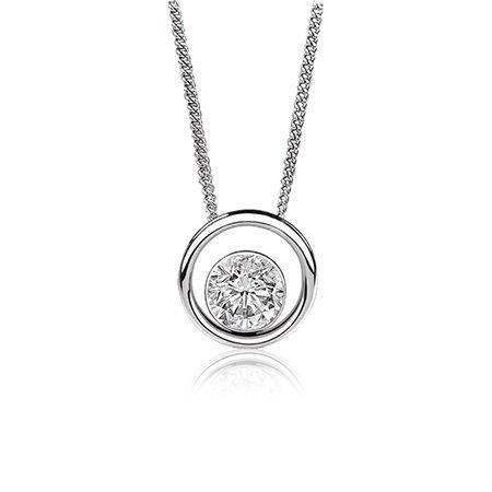 Diamond Pendant Necklace Round Cut 1.50 Carats White Gold 14K Pendant