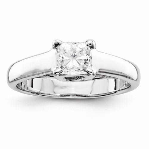 Fancy Lady’s Sparkling Vintage Style White Gold Diamond Solitaire Ring 