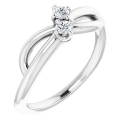 Real  Diamond Ring 1 Carat U Prong Setting Infinity Twist Jewelry New