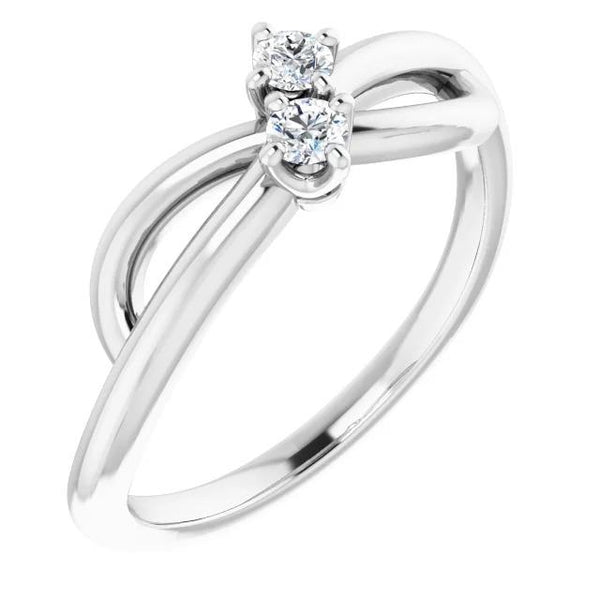 Diamond Ring 0.30 Carats U Prong Setting Infinity Twist White Gold Jewelry New Engagement Ring