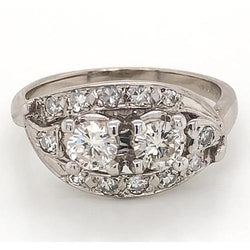 Diamond Ring 2.34 Carats Antique Style Filigree White Gold New
