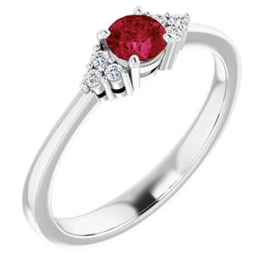 Diamond Ring  Fancy Lady’s  Burmese Ruby Jewelry New Gemstone Ring