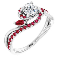 Diamond Ring 1.65 Carats Burmese Ruby Women Jewelry