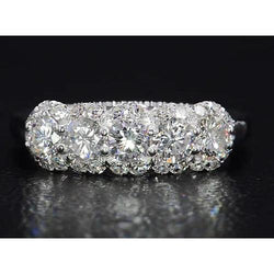 Half Eternity Natural Earth Mined Diamond Band 4.50 Carats White Gold Jewelry New
