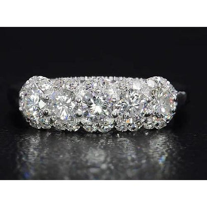 Diamond Ring 4.50 Carats White Gold Half Eternity Band