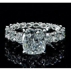 Real Natural Earth Mined Diamond Engagement Ring 6 Carats Prong Setting Women Jewelry New