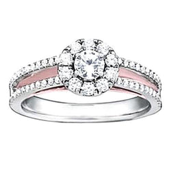 1 Carat Diamond Split Shank Engagement Ring White Gold 14K