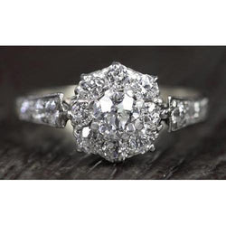 Real  Diamond Ring Vintage Style 2 Carats Milgrain Accented Jewelry New