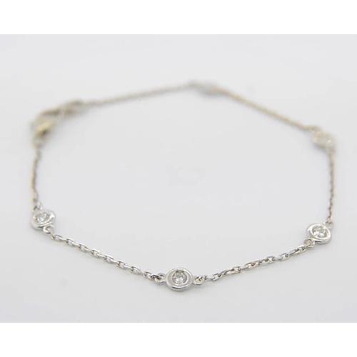 Diamond Round Bracelet 1.50 Carats Bezel Set Jewelry New Tennis Bracelet